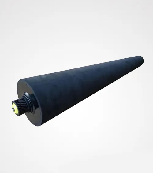 Rubber-covered conical roller